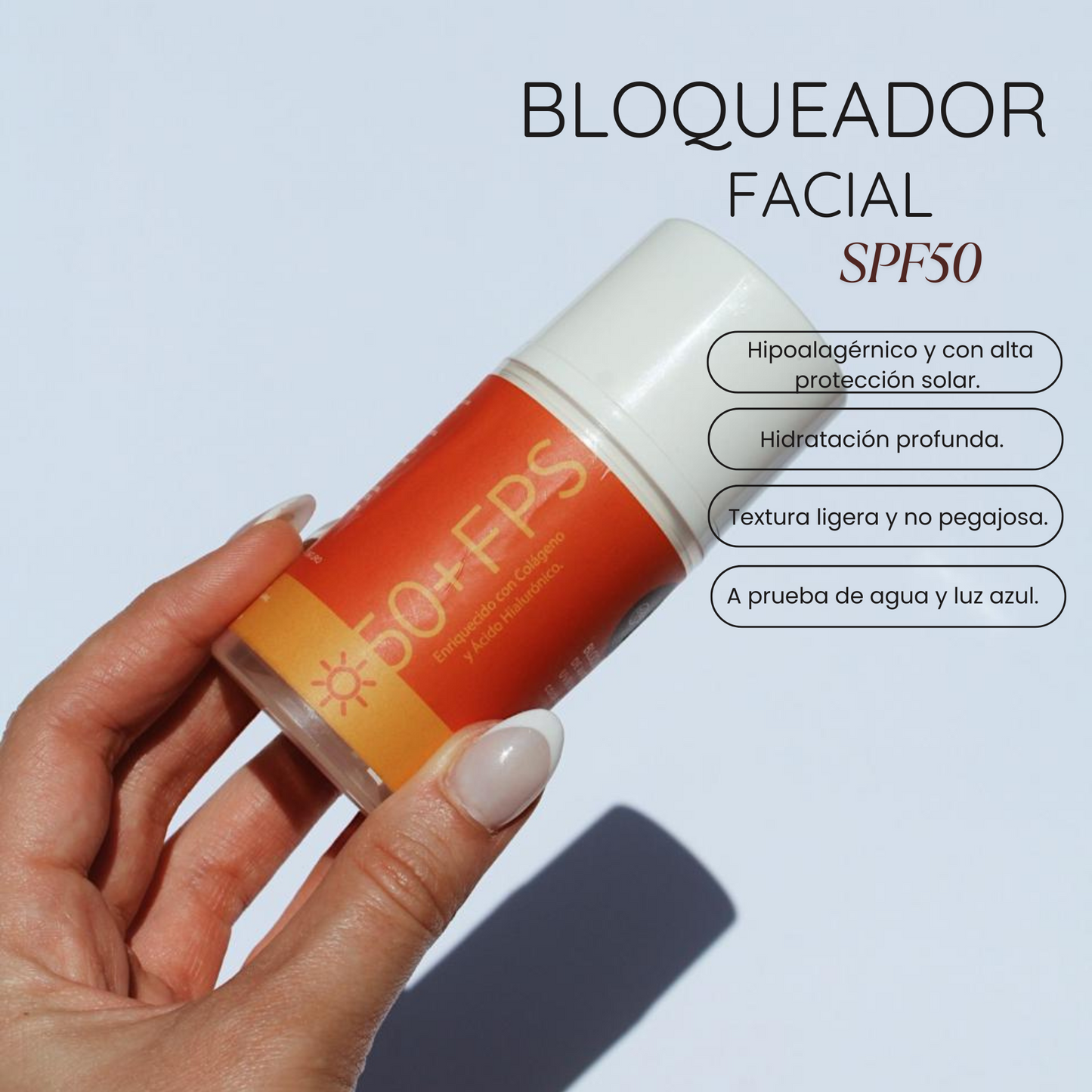Bloqueador Facial SPF50 + Ácido Hialurónico